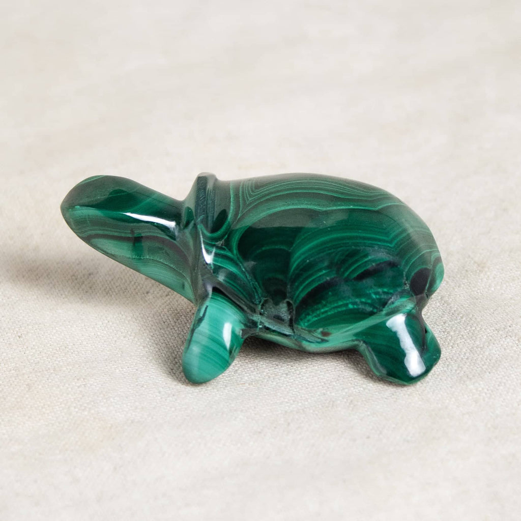 Genuine Malachite Turtles- Hand Carved - 1 of a Kind