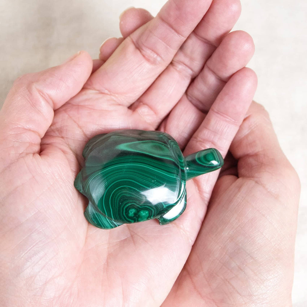 Genuine Malachite Turtles- Hand Carved - 1 of a Kind