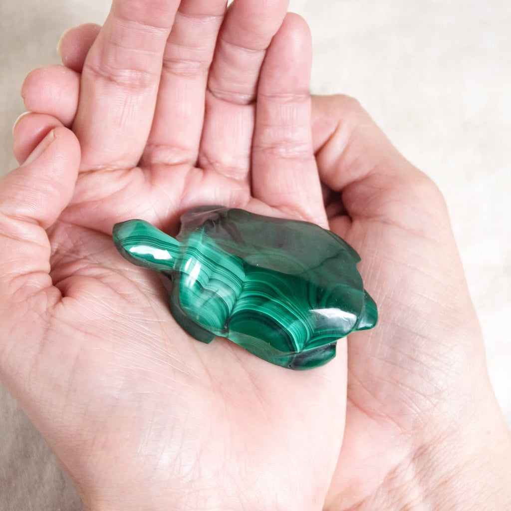 Genuine Malachite Turtles- Hand Carved - 1 of a Kind