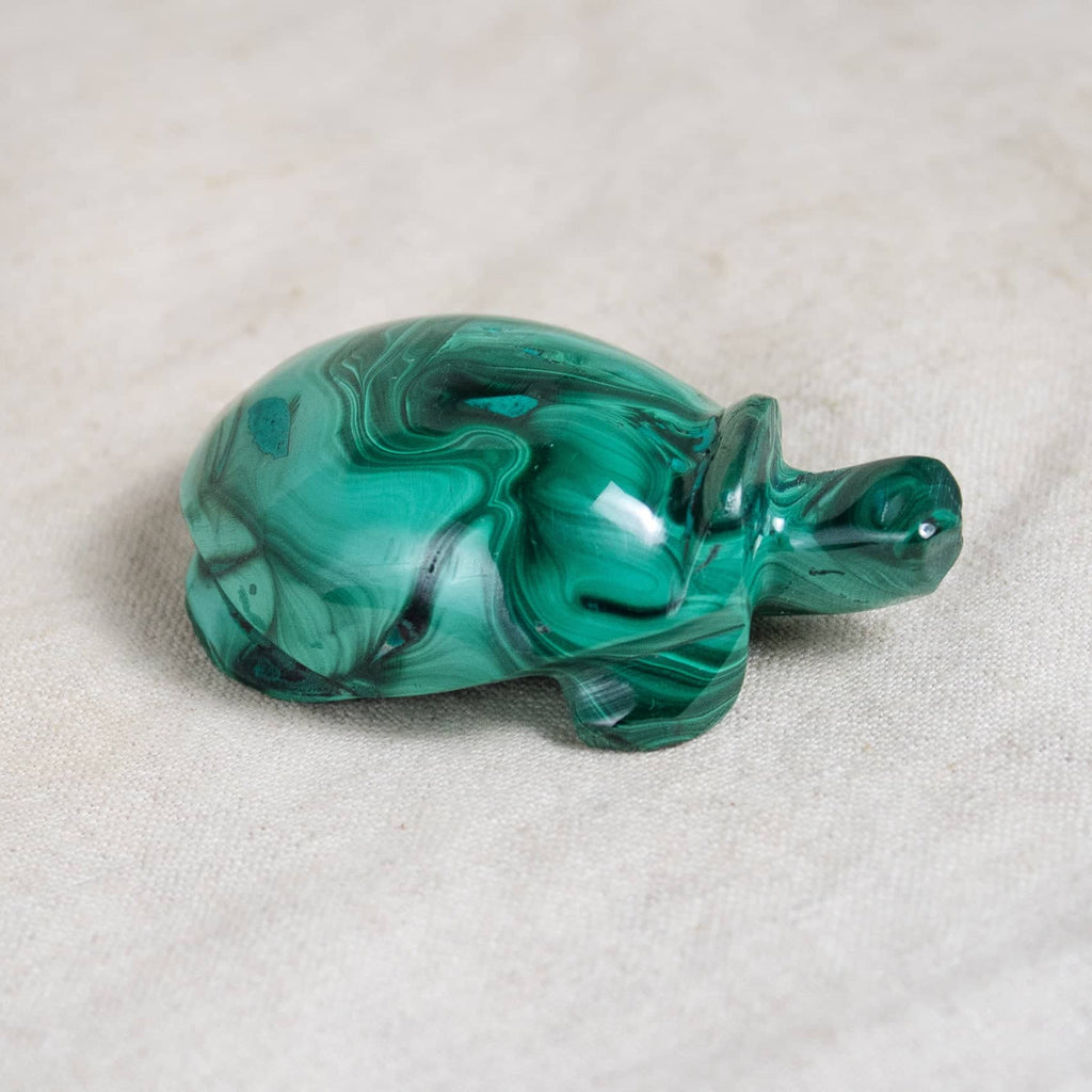 Genuine Malachite Turtles- Hand Carved - 1 of a Kind