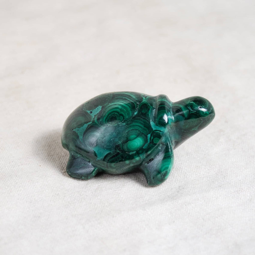 Genuine Malachite Turtles- Hand Carved - 1 of a Kind