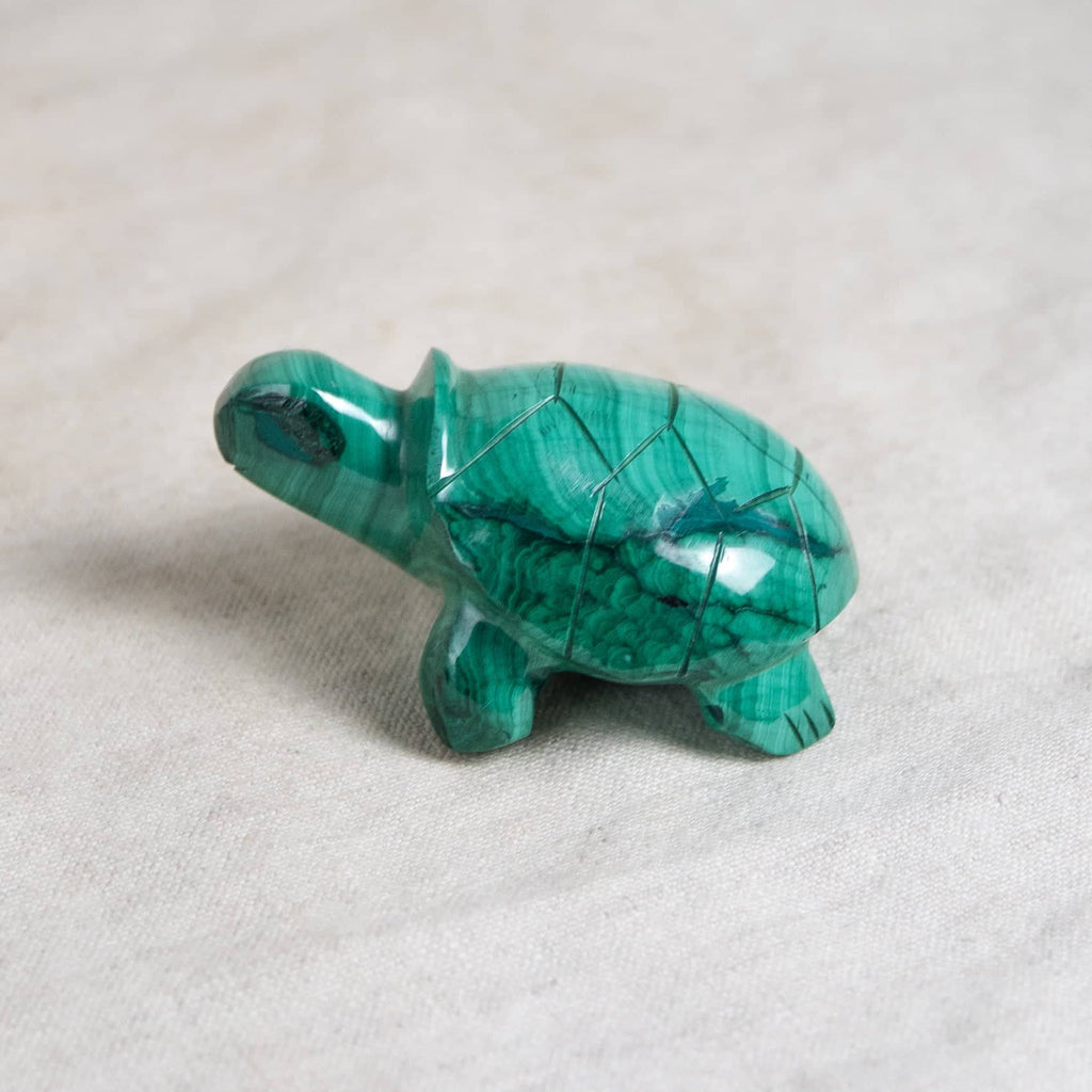 Genuine Malachite Turtles- Hand Carved - 1 of a Kind
