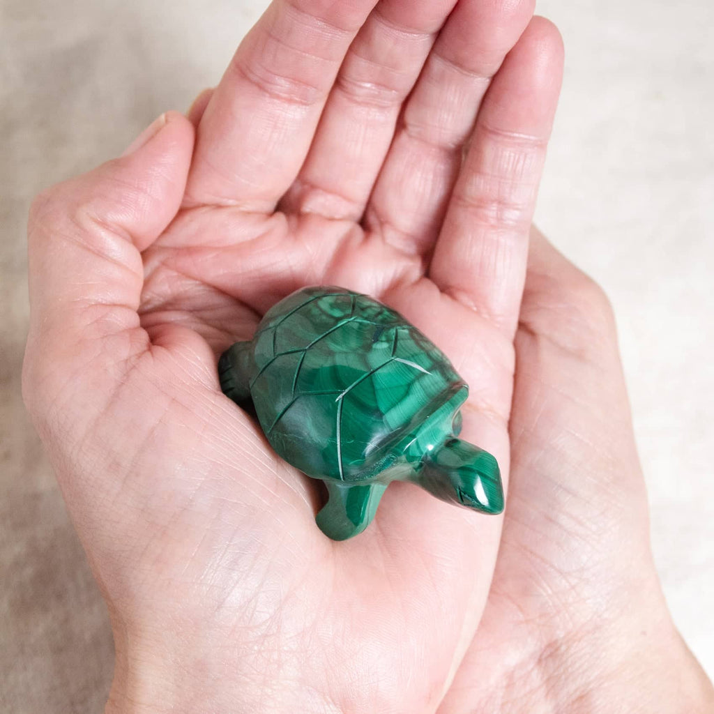 Genuine Malachite Turtles- Hand Carved - 1 of a Kind