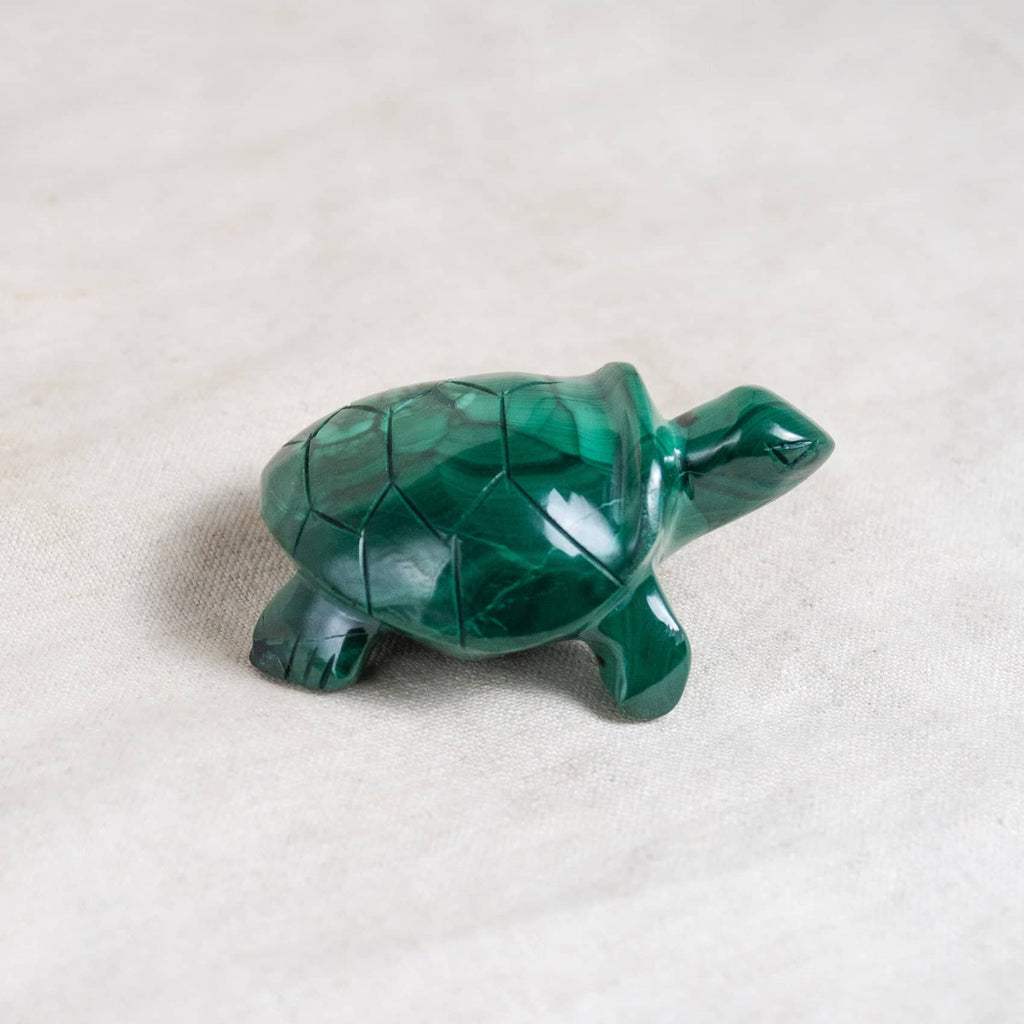 Genuine Malachite Turtles- Hand Carved - 1 of a Kind