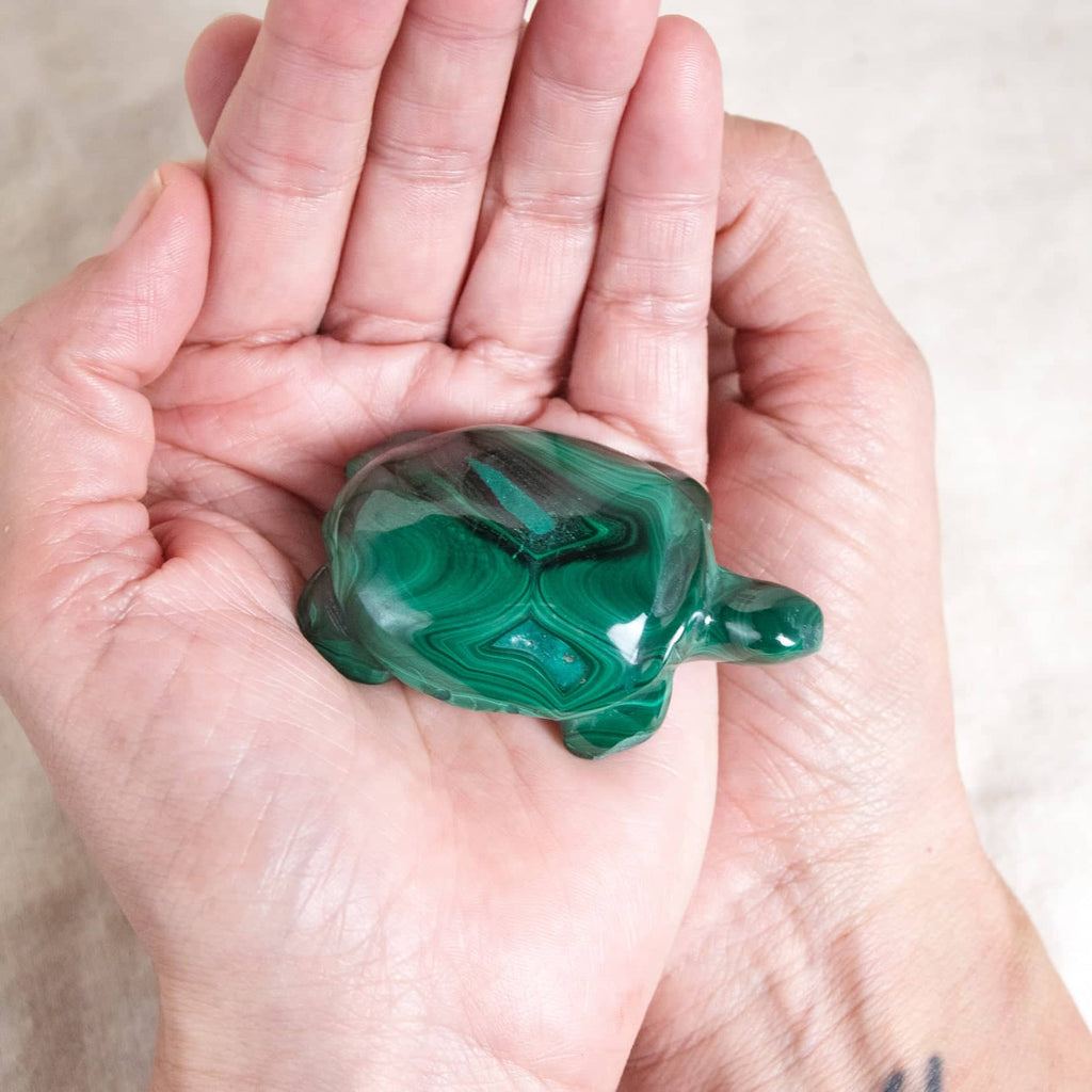 Genuine Malachite Turtles- Hand Carved - 1 of a Kind