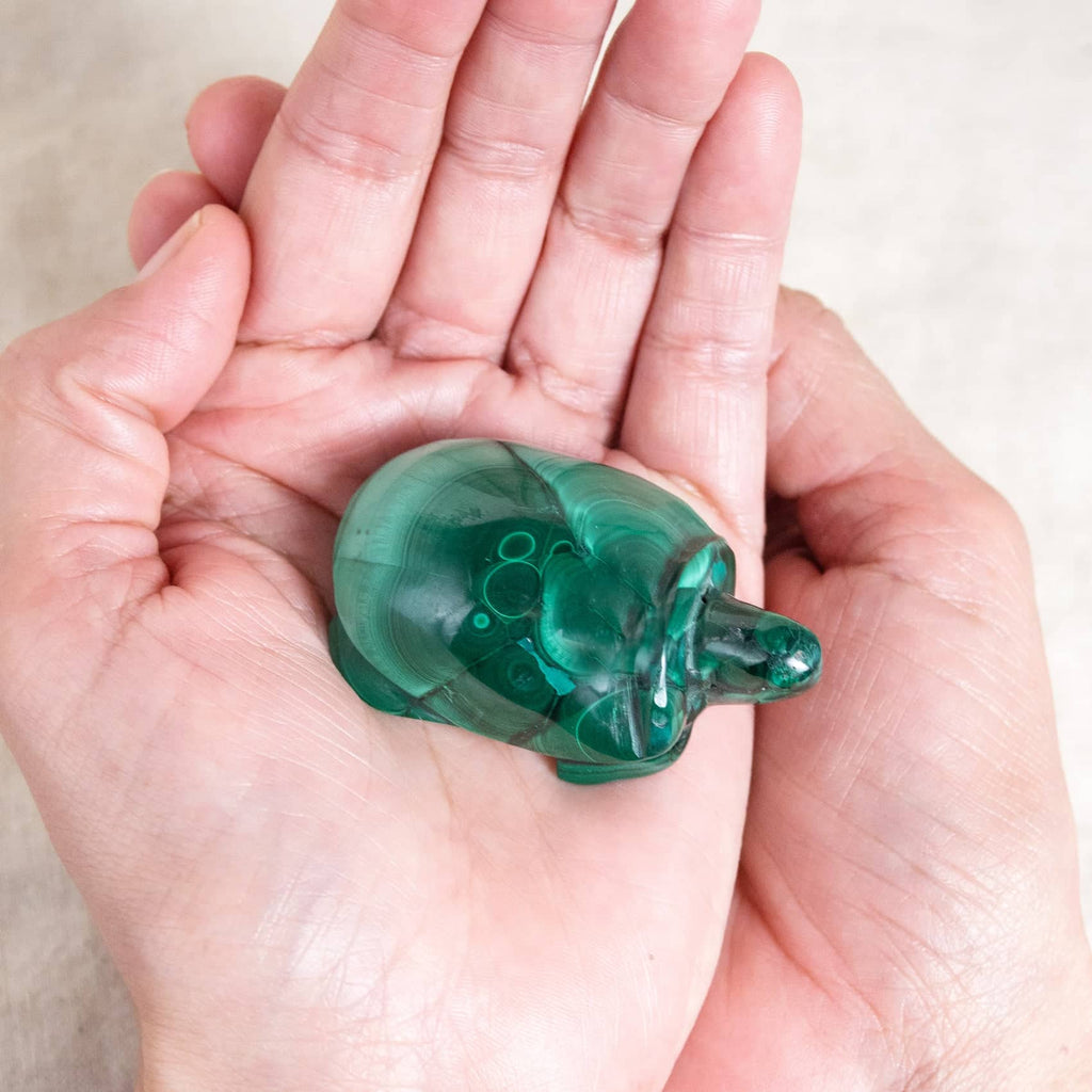 Genuine Malachite Turtles- Hand Carved - 1 of a Kind