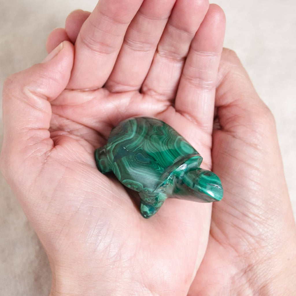 Genuine Malachite Turtles- Hand Carved - 1 of a Kind