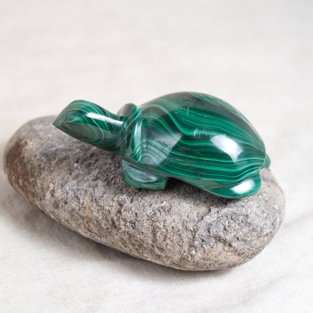 Genuine Malachite Turtles- Hand Carved - 1 of a Kind