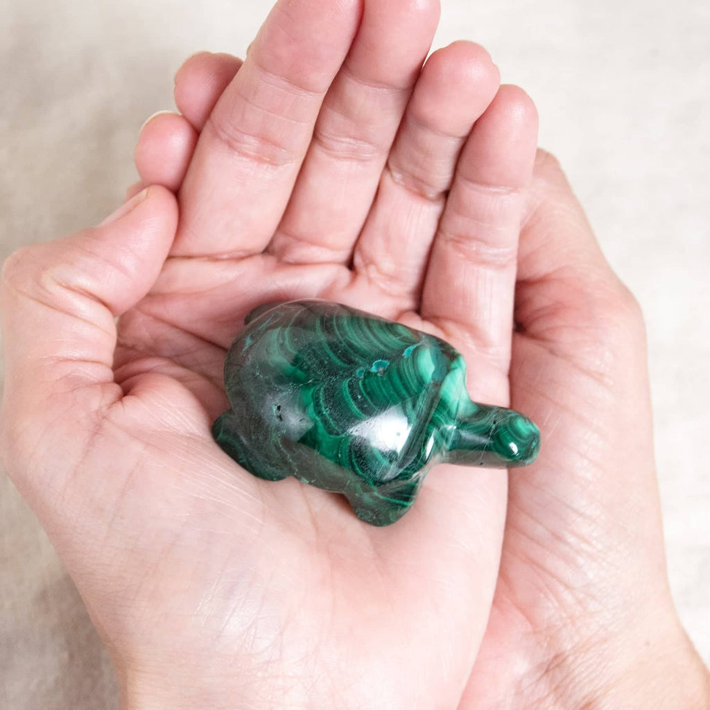 Genuine Malachite Turtles- Hand Carved - 1 of a Kind