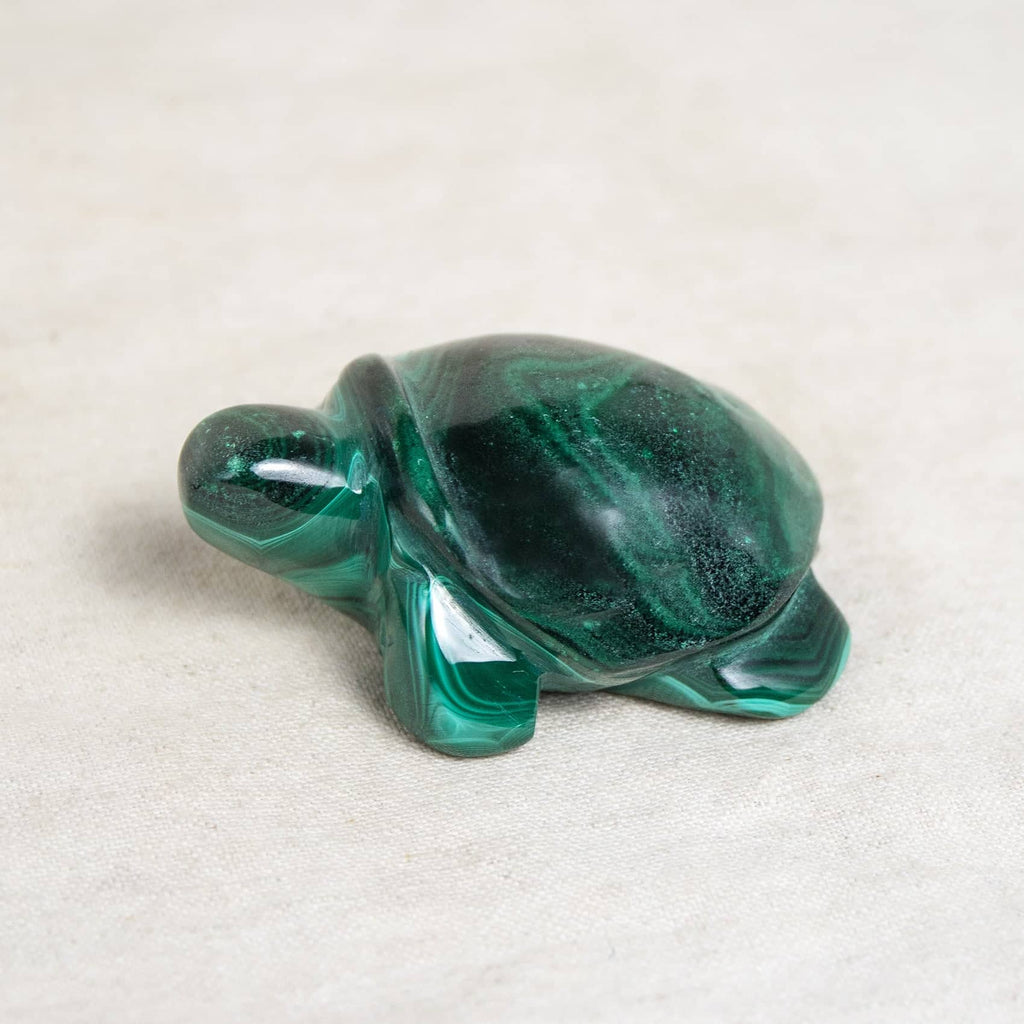 Genuine Malachite Turtles- Hand Carved - 1 of a Kind