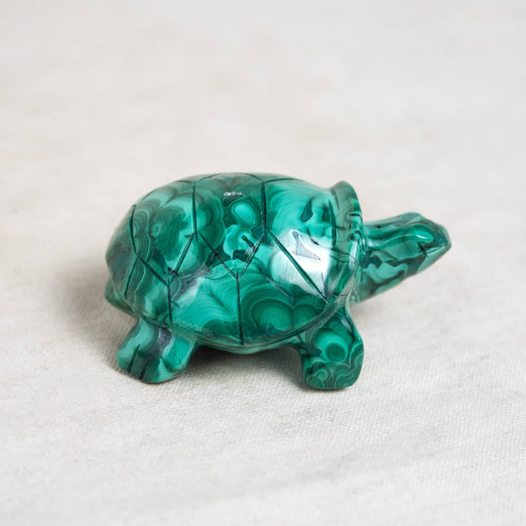 Genuine Malachite Turtles- Hand Carved - 1 of a Kind
