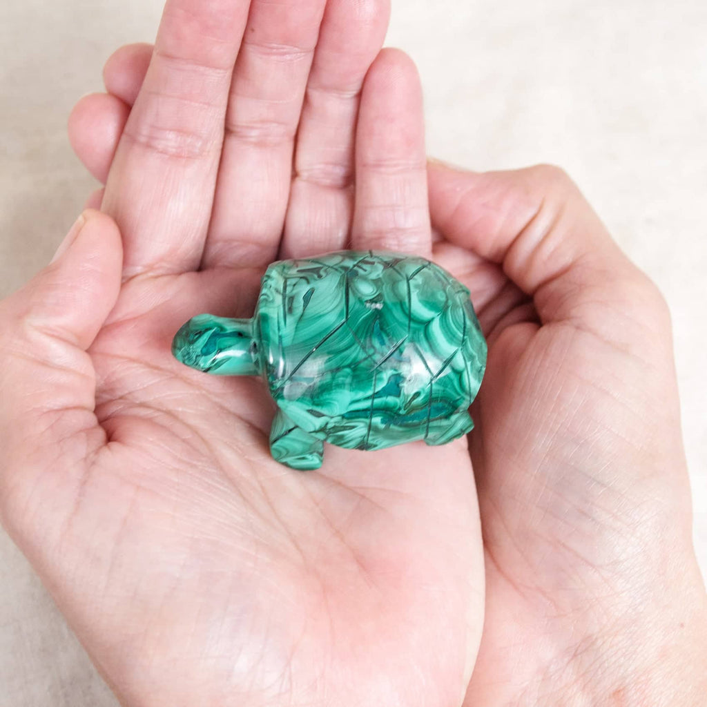 Genuine Malachite Turtles- Hand Carved - 1 of a Kind