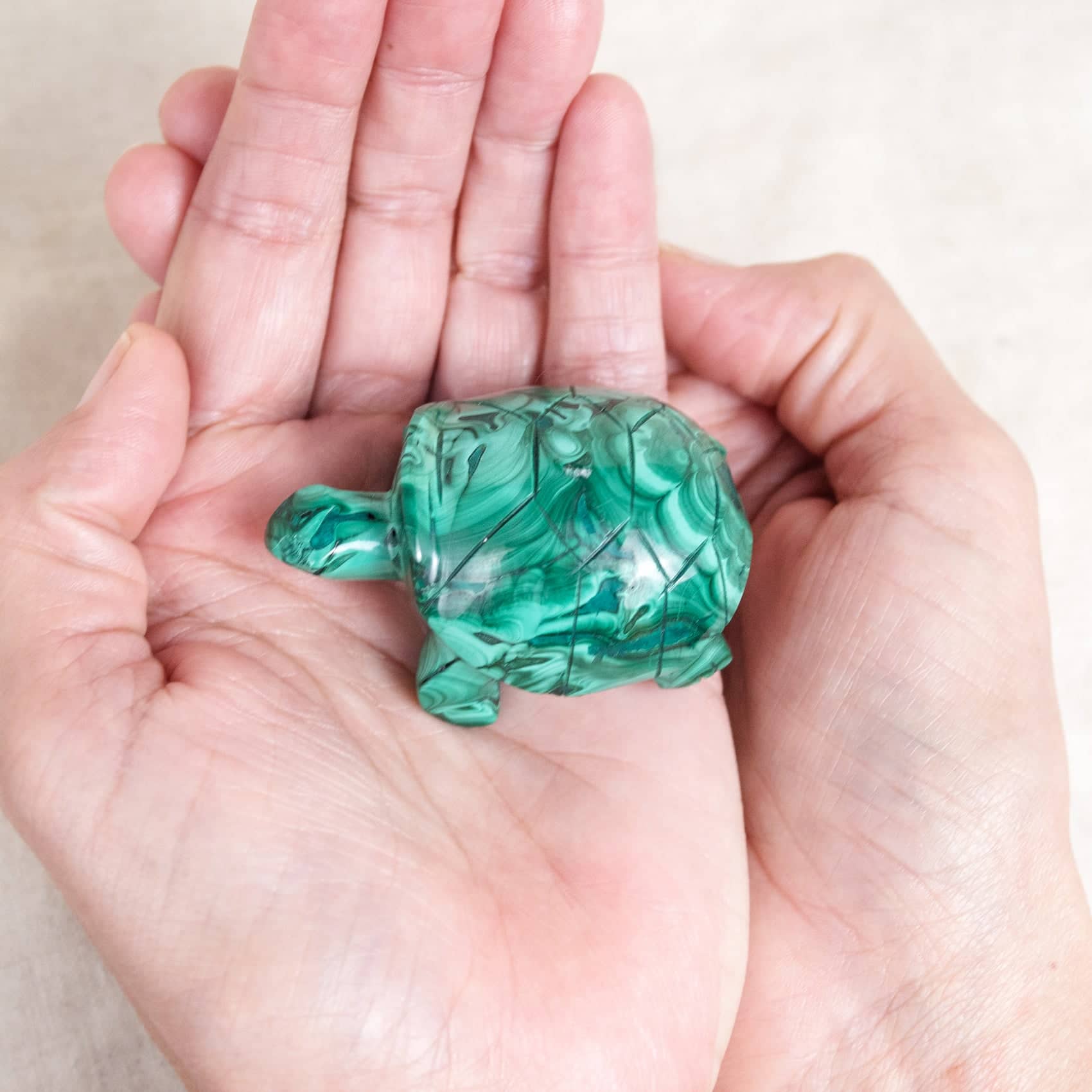 Genuine Malachite Turtles- Hand Carved - 1 of a Kind