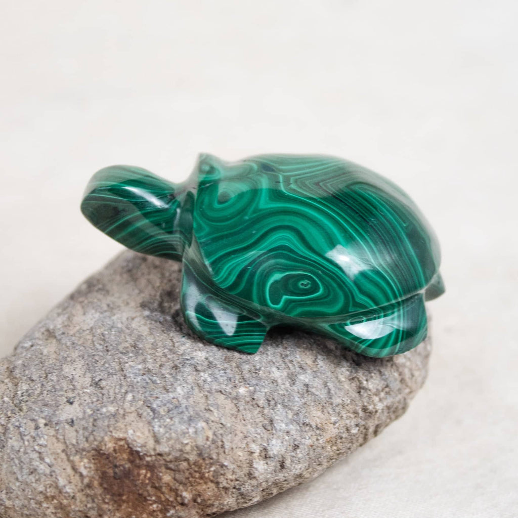 Genuine Malachite Turtles- Hand Carved - 1 of a Kind
