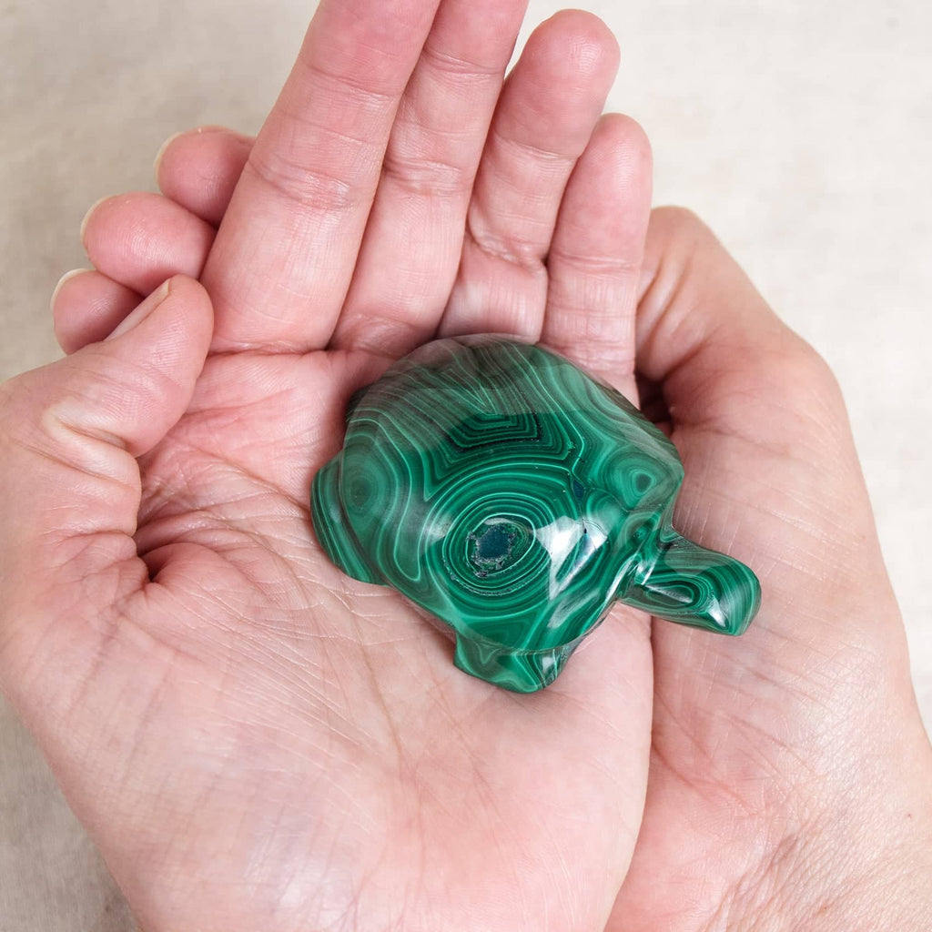 Genuine Malachite Turtles- Hand Carved - 1 of a Kind