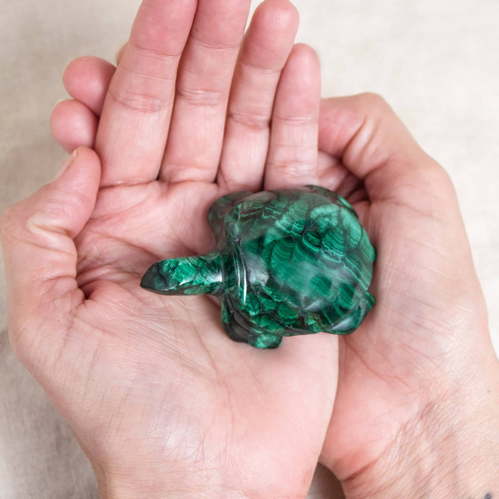 Genuine Malachite Turtles- Hand Carved - 1 of a Kind