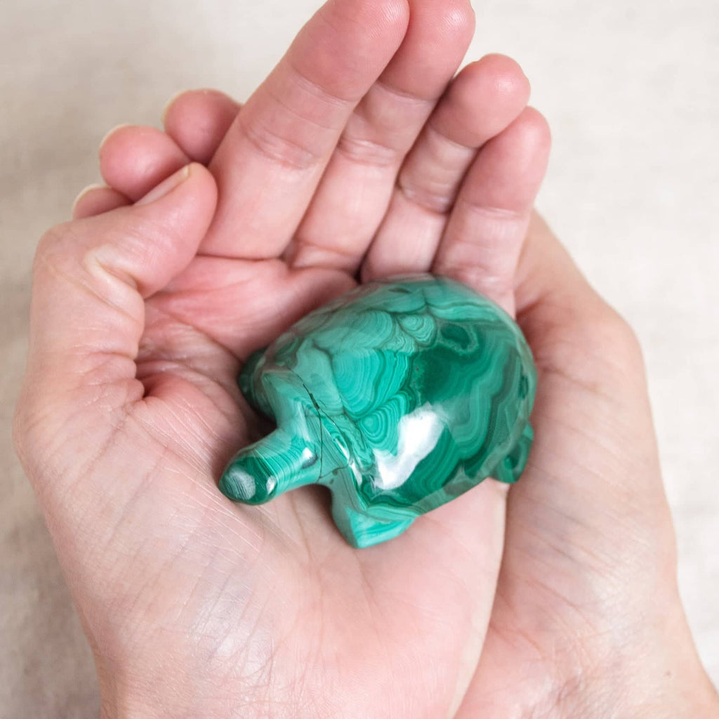 Genuine Malachite Turtles- Hand Carved - 1 of a Kind