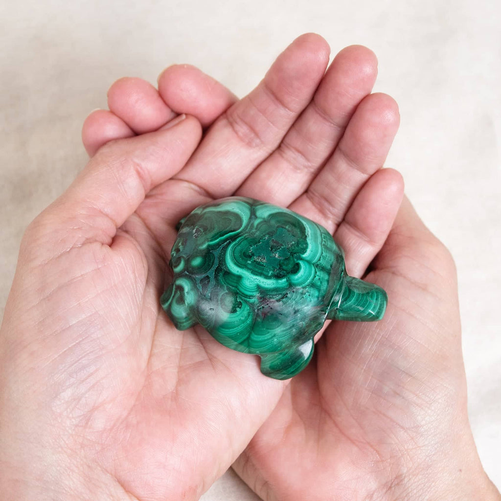 Genuine Malachite Turtles- Hand Carved - 1 of a Kind
