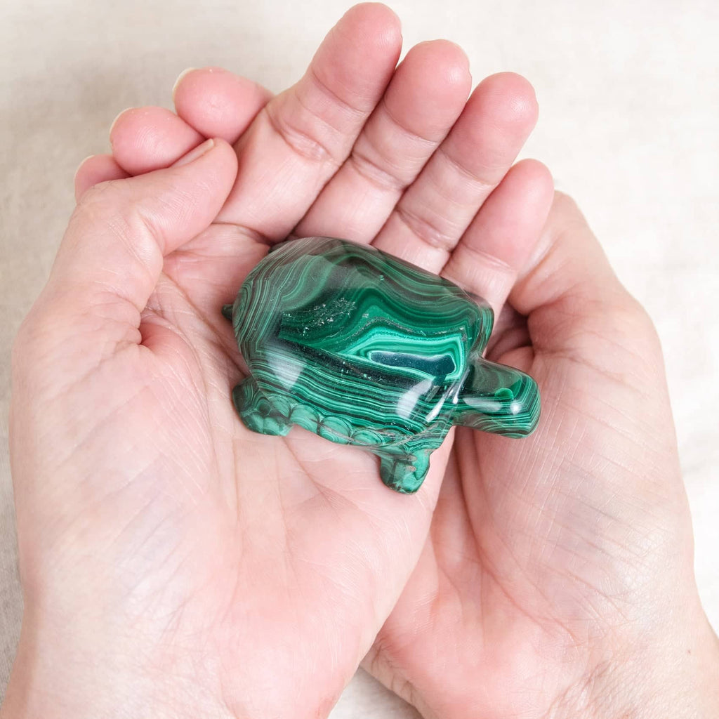 Genuine Malachite Turtles- Hand Carved - 1 of a Kind