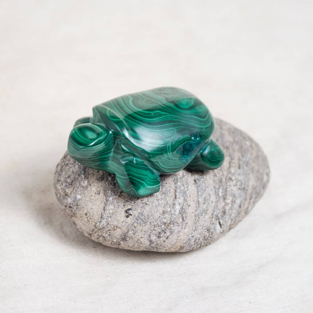 Genuine Malachite Turtles- Hand Carved - 1 of a Kind