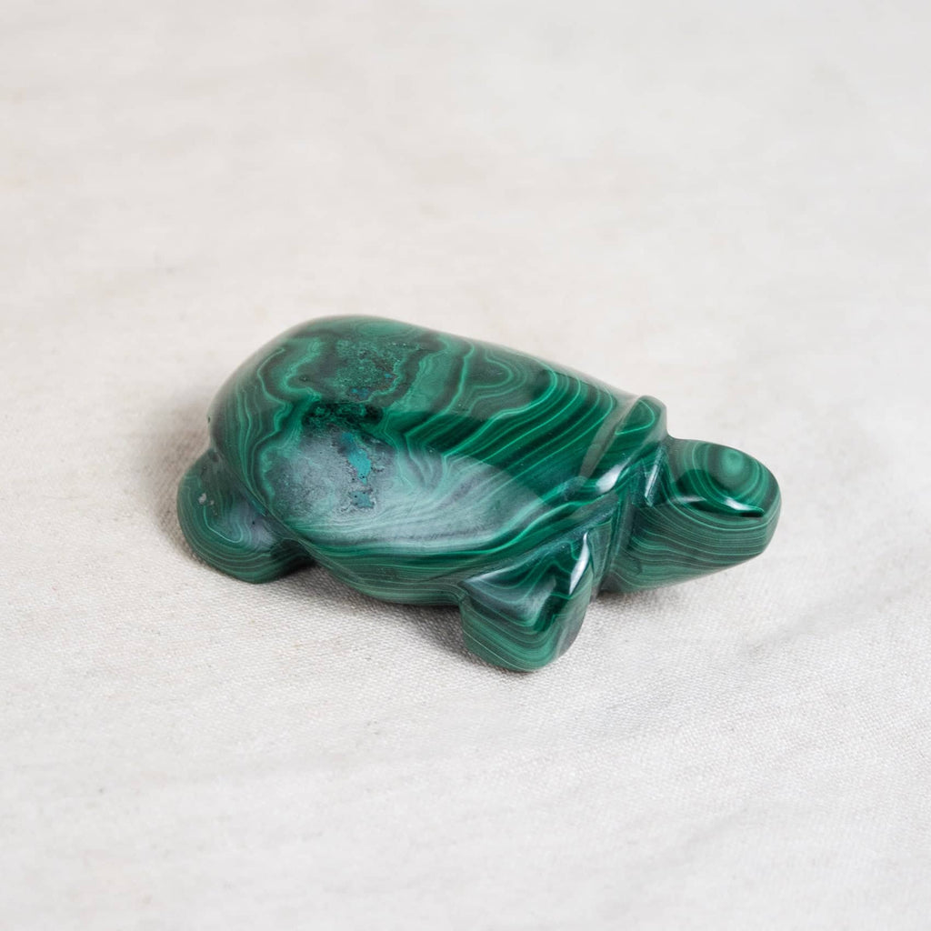 Genuine Malachite Turtles- Hand Carved - 1 of a Kind