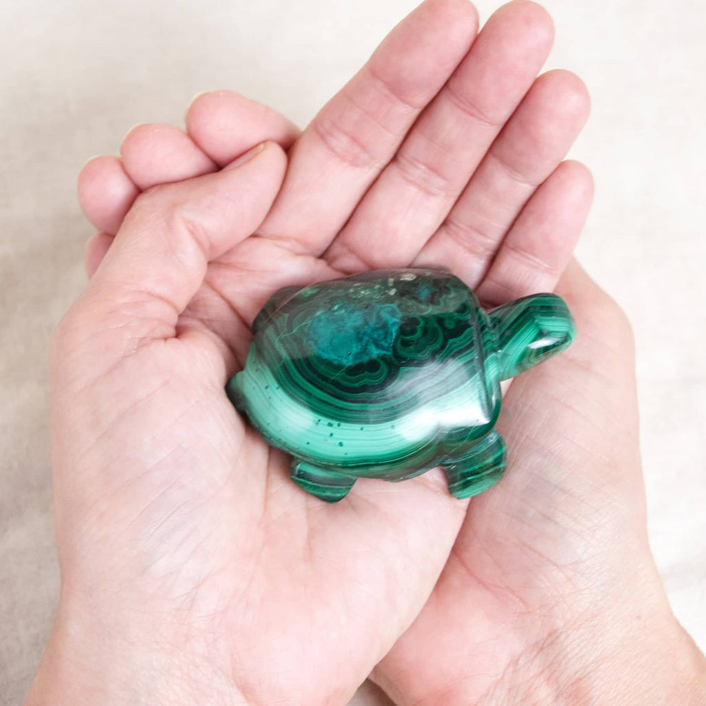 Genuine Malachite Turtles- Hand Carved - 1 of a Kind