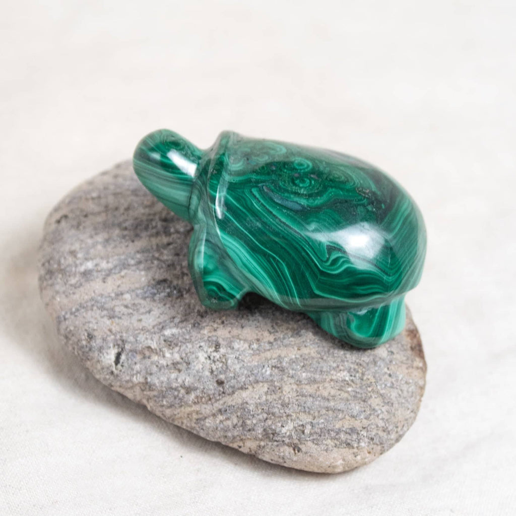 Genuine Malachite Turtles- Hand Carved - 1 of a Kind