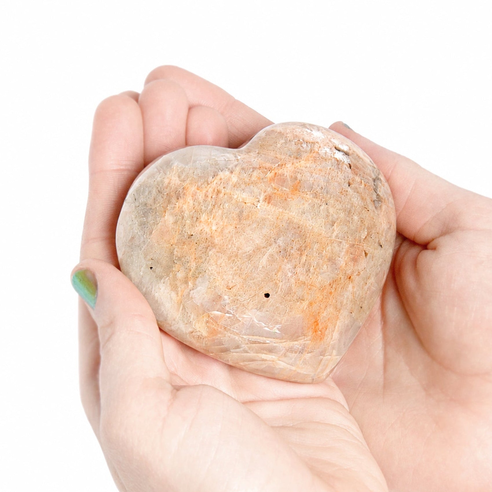 Peach Moonstone Heart - 1 of a Kind