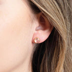 Rose Quartz Silver or Gold Stud Earring