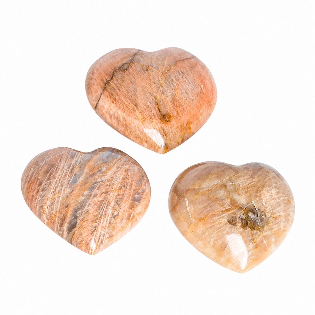 Peach Moonstone Heart - 1 of a Kind