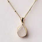 Rainbow Moonstone Raw Crystal Necklace